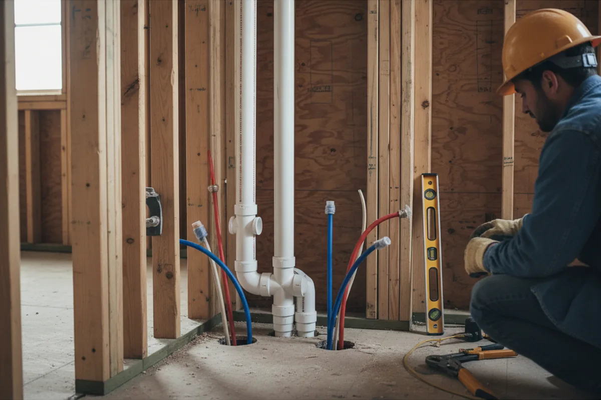 Drain and supply rough-in during Toilet Repair and Installation in Wagarville