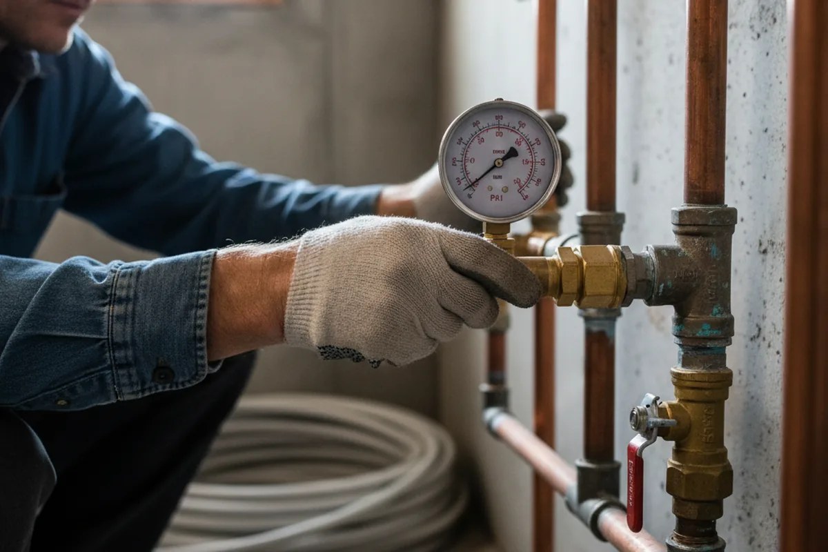 Pressure testing a repaired line during Water Line Repair in Wagarville