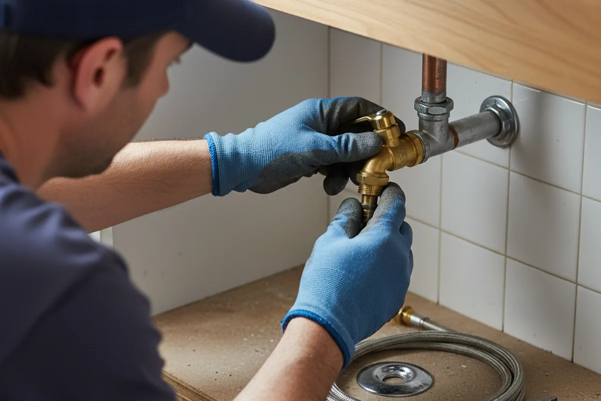 Shutoff valve and fitting work during Emergency Plumbing in Wagarville